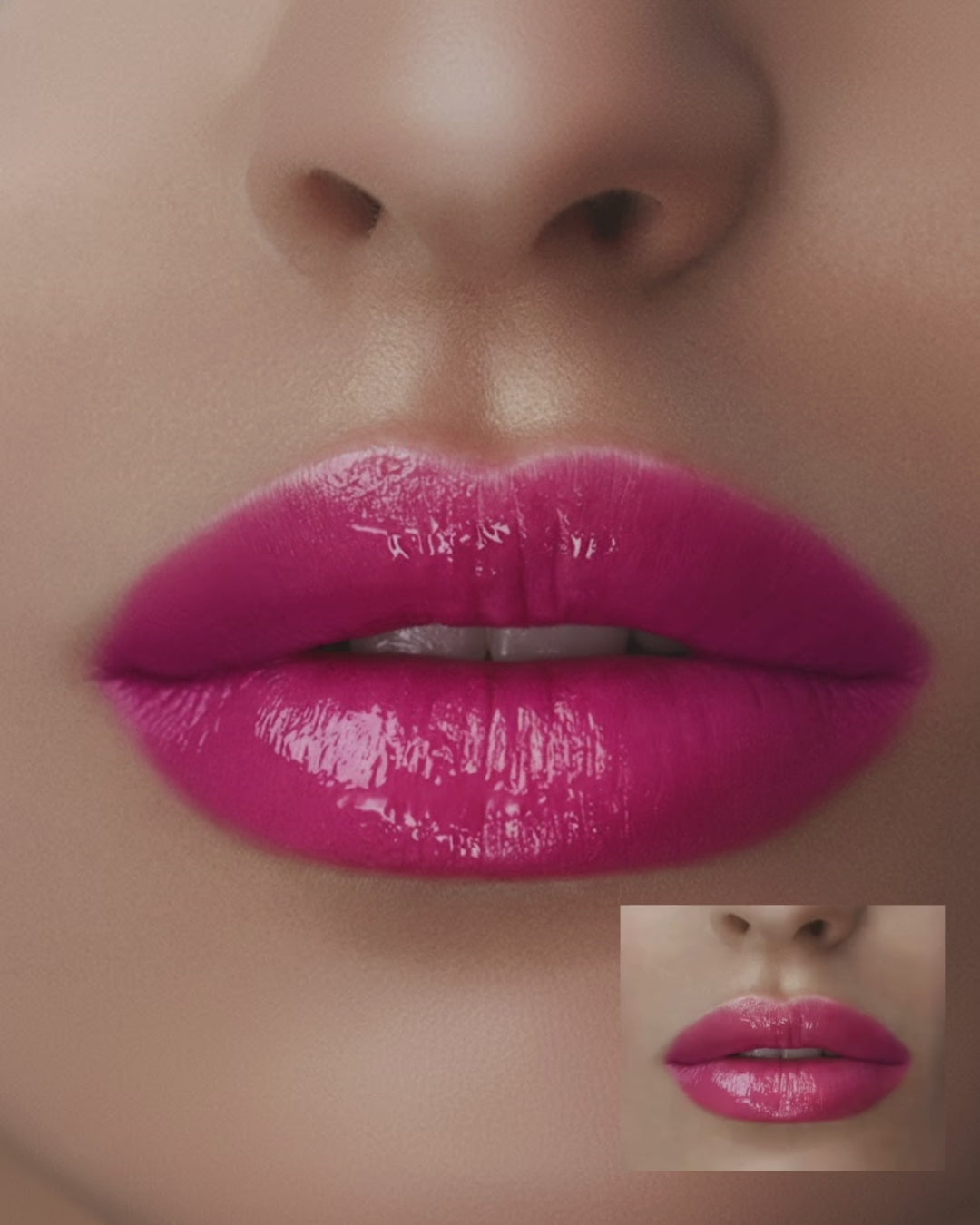 Lips wearing Electric fuchsia by Epy Joel Cosmetics